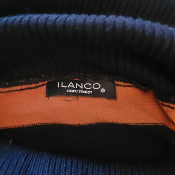 Ilanco Knit Turtleneck Sweater in Orange, Black and White M - Picture 6 of 6
